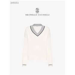 Вязанный пуловер с декоративными элементами в виде цепочек  Brunell*o Cucinell*i