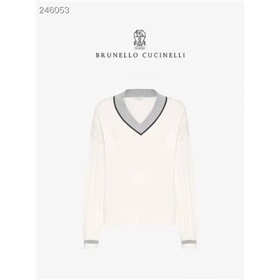 Вязанный пуловер с декоративными элементами в виде цепочек  Brunell*o Cucinell*i