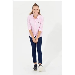 Kadın Açık Pembe Uzun Kollu Basic Gömlek