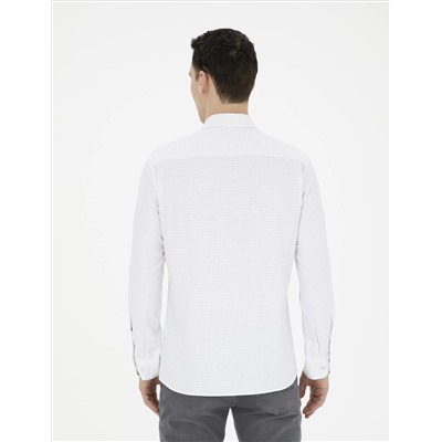 Bej Slim Fit Uzun Kollu Gömlek