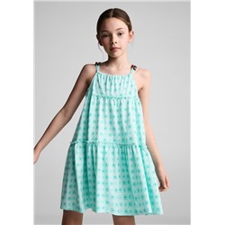 Vestido estampado abalorios