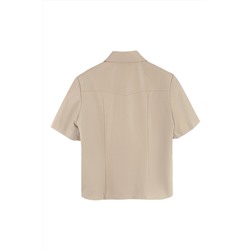 Camisa de piel Beige