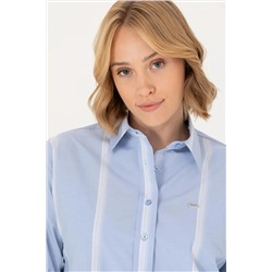 Kadın Mavi Uzun Kollu Gömlek