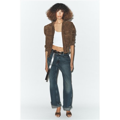 CHAQUETA BOMBER CUELLO SUBIDO RIB