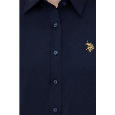 Kadın Lacivert Uzun Kollu Basic Gömlek