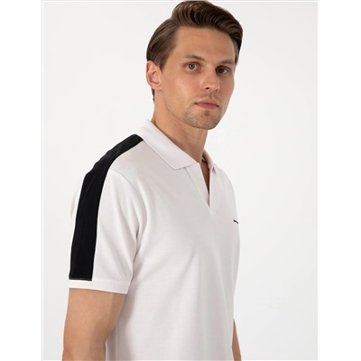 Siyah Kol Detaylı Slim Fit Polo Yaka Tişört