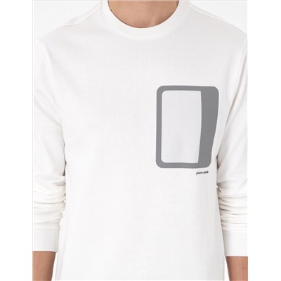 Ekru Regular Fit Bisiklet Yaka Sweatshirt