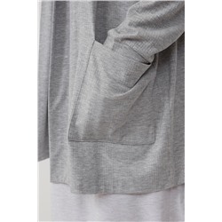 Cárdigan largo Gris claro jaspeado