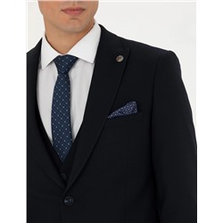 Yelekli Lacivert Ekstra Slim Fit Takım Elbise