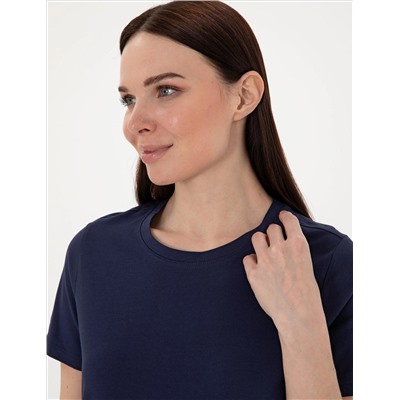 Lacivert Regular Fit Bisiklet Yaka Basic Tişört