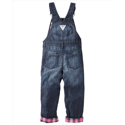 Flannel-Lined Denim Overalls - Geode Wash