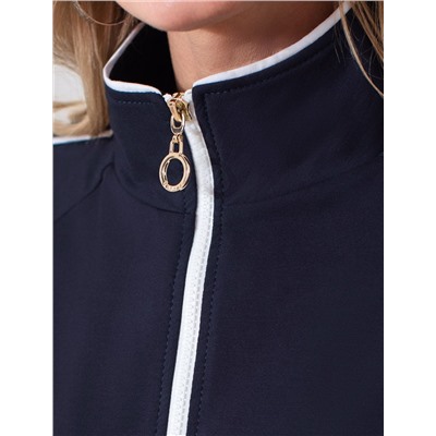 Свободный бомбер с лампасами на молнии из петельчатого футера двухнитки с эластаном