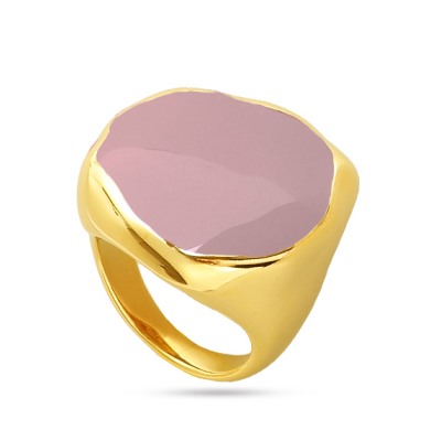 Кольцо Палитра (эмаль розовая; покрытие золото), Есть комплект