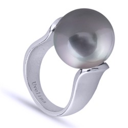 Кольцо (Майорка 16мм серо-голубая; покрытие родий), Есть комплект