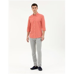 Gri Slim Fit Kanvas Pantolon