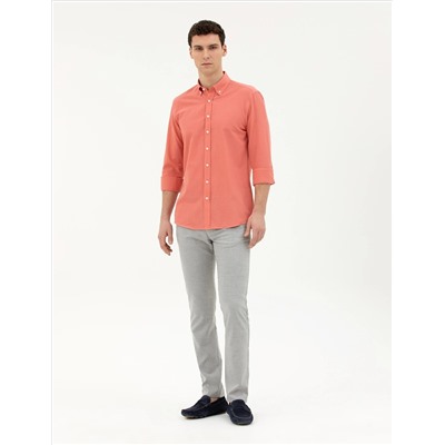 Gri Slim Fit Kanvas Pantolon