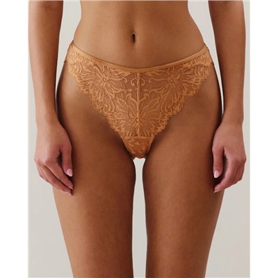 Culotte de encaje marrón claro