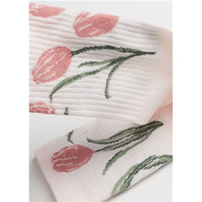Kurze Sportsocken mit Blumenmuster Eco