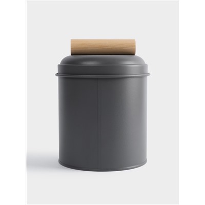 Банка для сыпучих продуктов, 1 л, металл/дерево, графитовая, Local