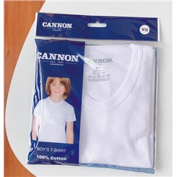 Классическая белая футболка , подойдёт для занятий физкультурой в школе и садике Canno*n. Материал: хлопок