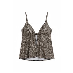 Top bikini tankini triangular animal print