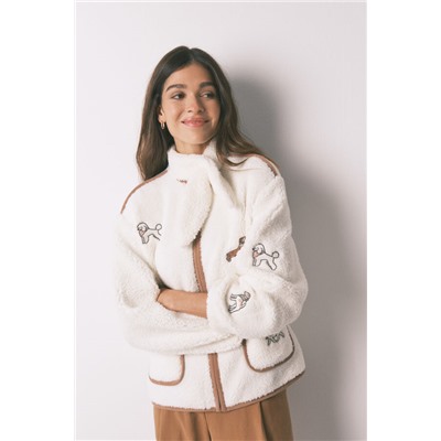 Bata corta borreguito parches perritos