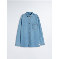 Pocket Denim Shirt, Men, Blue