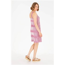 Kadın Pembe Bisiklet Yaka Örme Elbise