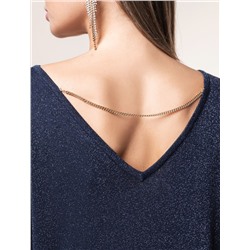 Платье вязаное из вискозы с мягким люрексом