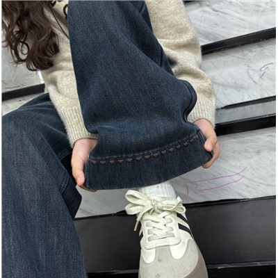 Джинсы с флисом утепленные