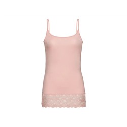 ESMARA® Damen Spaghettiträgerhemd, mit eleganter Spitze am Saum
