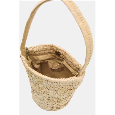 BRAIDED BASKET BAG WITH DESIGN