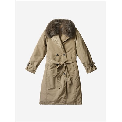 Женское пуховое пальто со съёмным меховым воротником, экспортная фабрика в Корею (без этикеток)