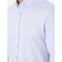 Açık Mavi Oxford Slim Fit Kolay Ütülenebilir Gömlek