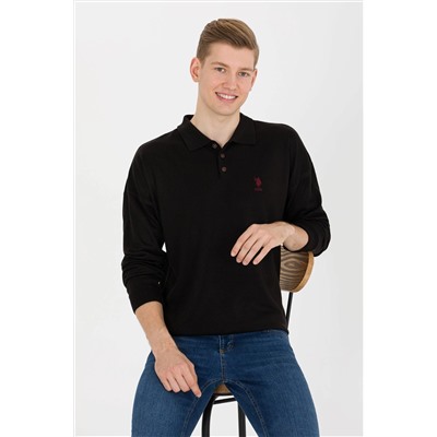 Erkek Siyah Polo Yaka Triko Kazak