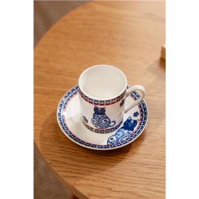 Chat 2'li Kahve Fincan Takımı - Renkli - 90 ml