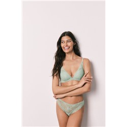 Sujetador halter relleno encaje verde INTUITIVE