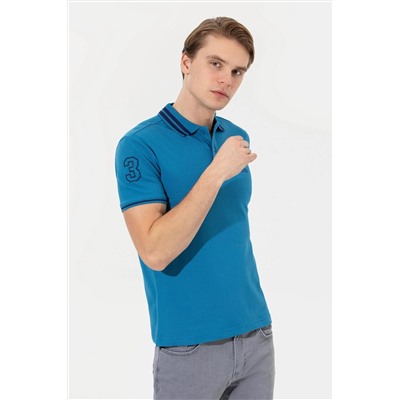 Erkek Petrol Basic Polo Yaka Tişört