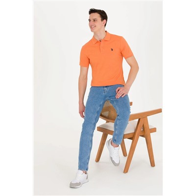 Erkek Turuncu Basic Polo Yaka Tişört