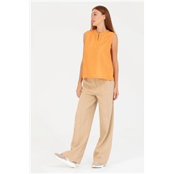 Kadın Krem Jean Pantolon