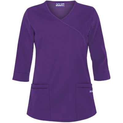 Butter-Soft Scrubs by UA™ 3/4 Sleeve Mock Wrap Top