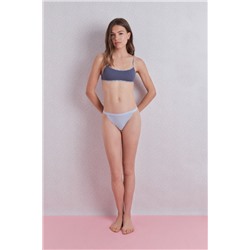 Sujetador top algodón copas extraíbles azul
