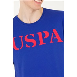 Erkek Mavi Basic Bisiklet Yaka Tişört