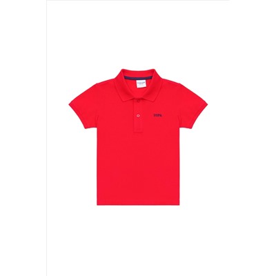 Erkek Çocuk Kırmızı Basic Polo Yaka Tişört