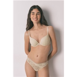 Sujetador GORGEOUS push up encaje beige