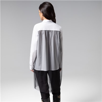 Рубашка комбинированная с сеткой, Срочно на обложку (white)
