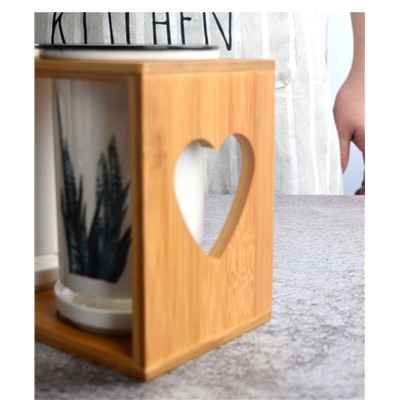 Керамический набор для столовых приборов с деревянной подставкой