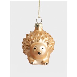 Игрушка елочная, 6x6 см, стекло, золотистая, Ежик, New year