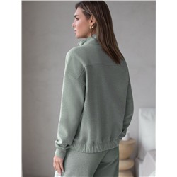 Бомбер среднего объема на молнии из петельчатого футера двухнитки с эластаном