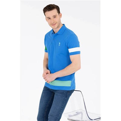 Erkek Saks Polo Yaka Tişört